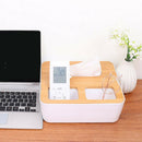 Wooden Tissue Box Holder Remote Control Pen Desk Storage Box For Home And