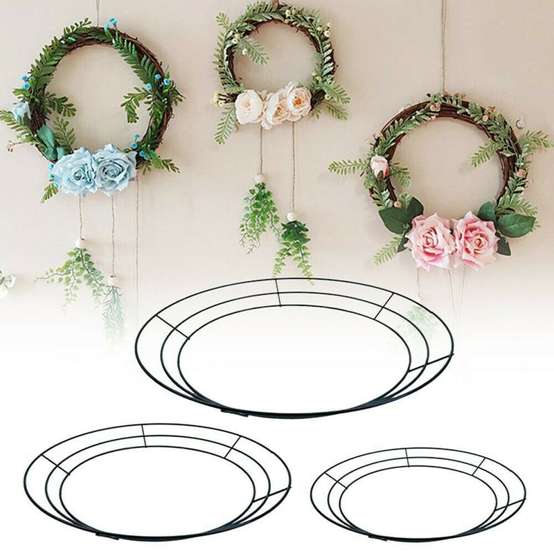 4 Pieces Round Metal Flower Wreath Frames, Wreath Frame For Christmas Party