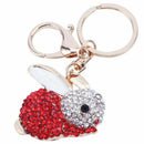 Rabbit Keychain Rhinestone Crystal Keyring Key Ring Chain Bag Charm Pendant G2P4