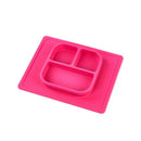 Children's Plate BPA Free Non Slip Baby Plate Silicone Plaid Placemat for C
