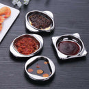 Stainless Seasoning Dish Vinegar Spice Dipping Bowl Appetizers Plate Round