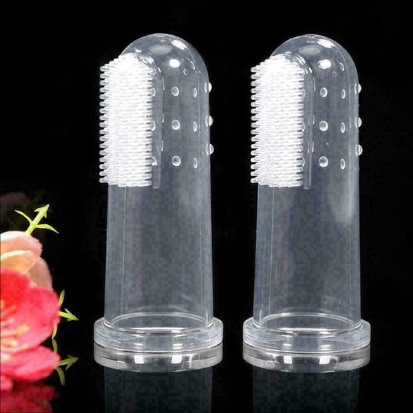 2pcs Small Large Dog Hygiene Finger Pet Dog Cat Dental Brushes Tooth Finger P9K3