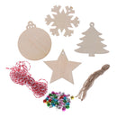 84 Pcs Wooden Christmas Tree Hanging Ornament Xmas Blank Pendant Acces DecoSEAU
