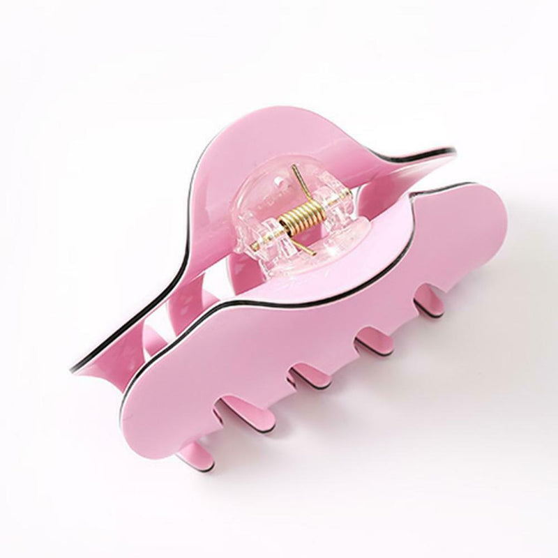 Women Hair Clip Girl Hair Claw Clamps Ladies Hairpins Headwear Gift (Pink) A