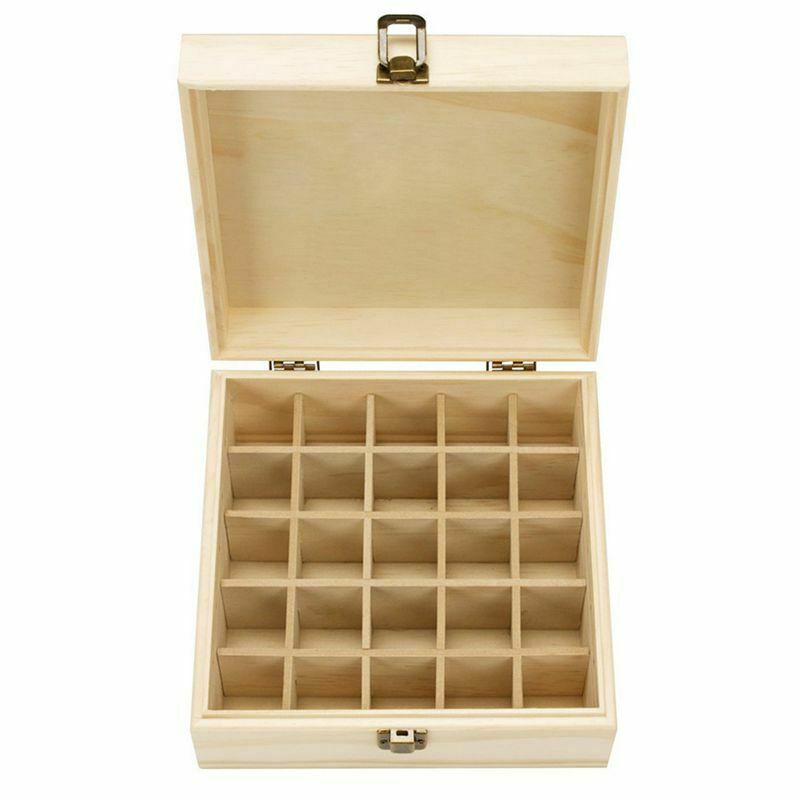 Wooden Storage Box 1pc Carry Organizer Essential Oil Bottles Aromatherapy C O1F8