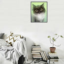 5D Diy Display Diamond Painting Animal White Cat Diamond Embroidery Circula L3X6