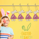 Wooden Easter Rabbit Hanging Ornament Cute Bunny Wood Crafts Home Decor A