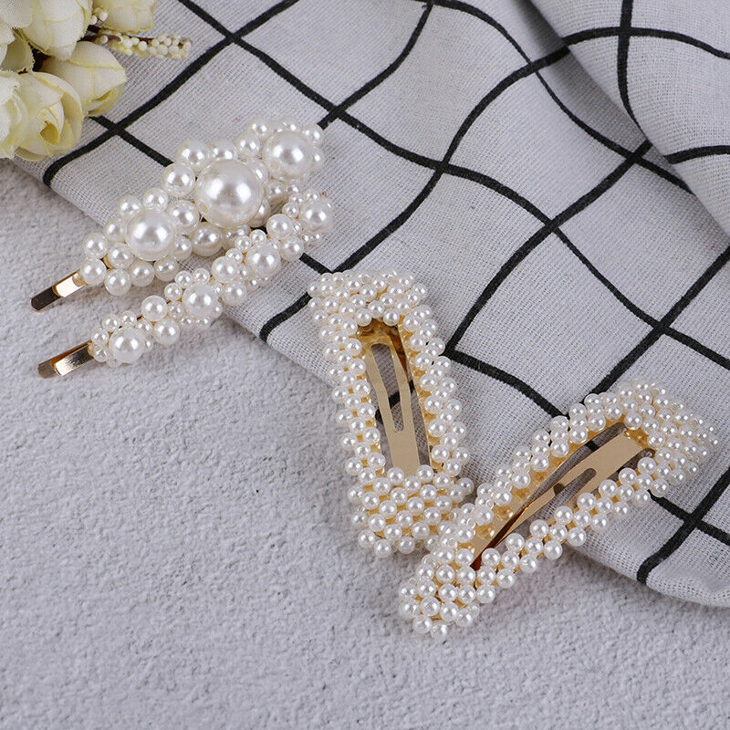 4pcs Hair Clip Beaded Hairclip Barrette Beaded Hair Accessory Hairc â„–[