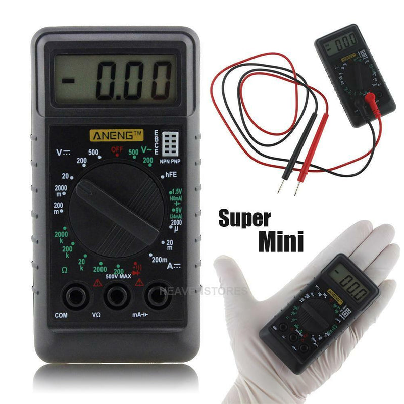Mini DMM LCD AC DC Digital Voltmeter Ammeter OHM Multimeter Volt Tester w/Buzzer