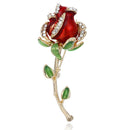 Rhinestone Enamel Rose Brooch Pin Flower Bouquet Brooch Wedding Bridal Gift FT