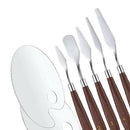 5x Painting Knives with 2x Clear Round Palette Board Household DIY Oil Painting