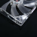 LED Light CPU Cooling Fan Computer PC Clear Case Quad 12CM Heatsink Blue