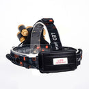 T6+4 LED 2400LM Zoomable Searchlight USB Charging Outdoor 5 LEDs Head Light