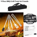 9pcs BBQ Barbecue Tool Set Stainless Steel Grill Grilling Accessory Wit MYZ