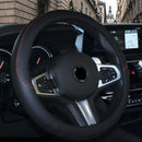 15''/38cm Black Anti-slip Car Steering Wheel Cover Microfiber Leather Universal