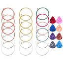 26pcs Guitar Part Accessories Kit Acoustic Folk Guitar Strings with 8 Picks A
