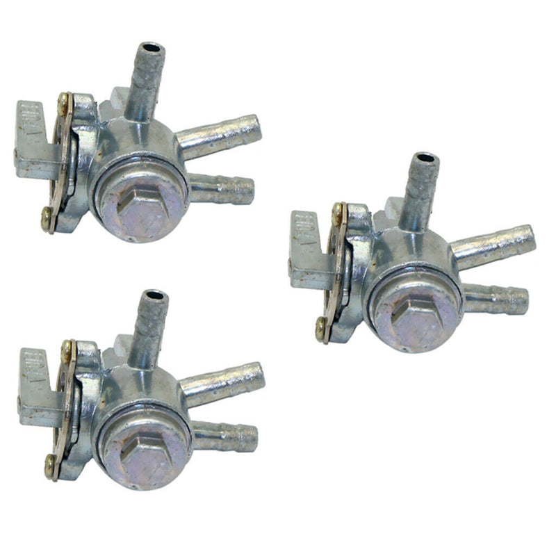 3x 3-Port Gas Fuel Petcock Tap Valve Switch for Motorcycle Dirt Bike ATV 6mm