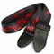 Red Flame Print Guitar Adjustable Strap Buckle Black + Red