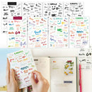 8 x English Color Print Diary Stationery Decoration Seal Notebook Sticke JCC