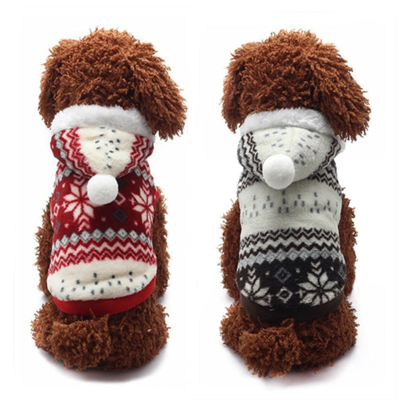 Small Puppy Dog Snow Jumpsuit Snowlake Jacket Hooded Hoodie Warm Clothes M