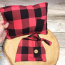 Newborn Costume Photo Prop Baby Hat Pants Knitted Black Red Lattice Outfits