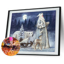 Christmas Santa Claus Bear Snow Scene 5D Diamond DIY Painting Craft Kit