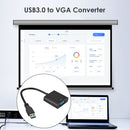 USB 3.0 to VGA Video Display Adapter 1080P Multi-Display Converter (Black)
