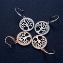 Creative Women Shining Zircon Rhinestones Tree Hollow Drop Earrings Jewelry