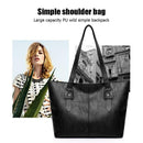 Solid Color Shoulder Handbags Women PU Leather Top-handle Bags Large Totes