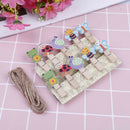 10pcs animal wooden clip with hemp rope photo paper clothespin craft clipR6