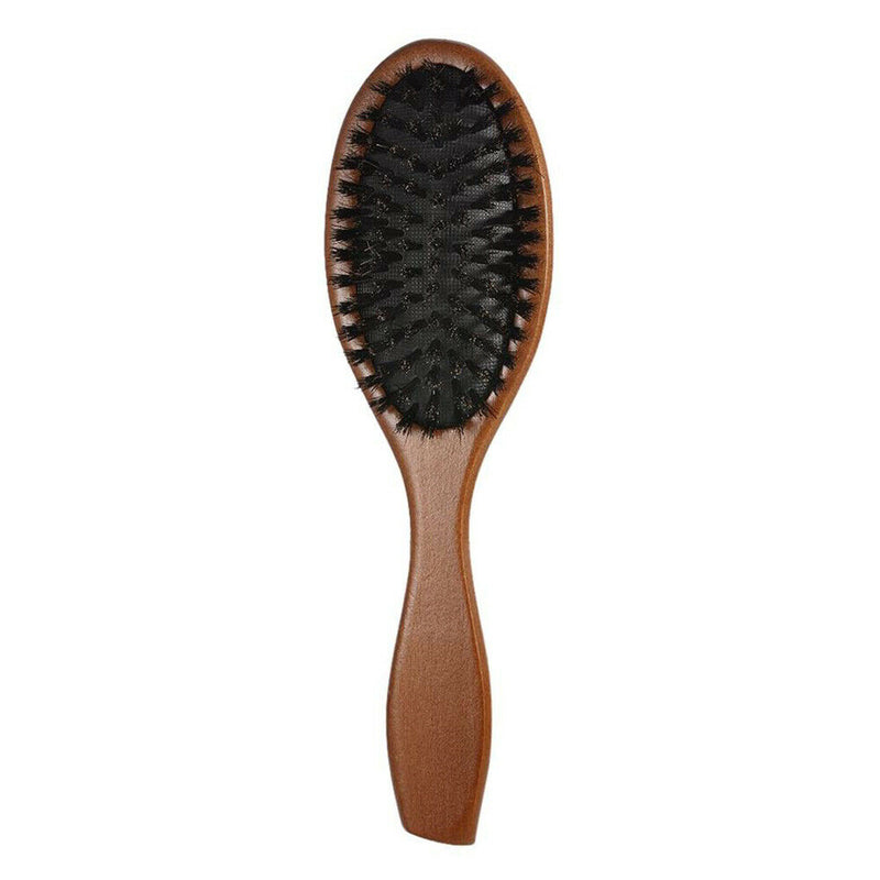 Natural Bristle Hair Brush Anti-static Wood Massage Comb Hair Styling Tool