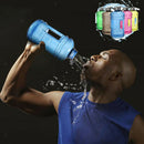 2200ml Blue PETG Portable Mug Sports Water Dumbbell Bottle For Fitness Room