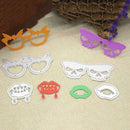 4pcs Glasses Mouth Cutting Die Stencil Paper Card Embossing Scrapbook Album