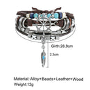 Multi-Layer PU Braided Turquoise Bracelet Women Men Circle Bangles Jewelry