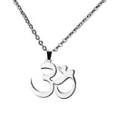 Stainless Steel Gymnastics Sanskrit Design Buddha Charms Pendant Necklace
