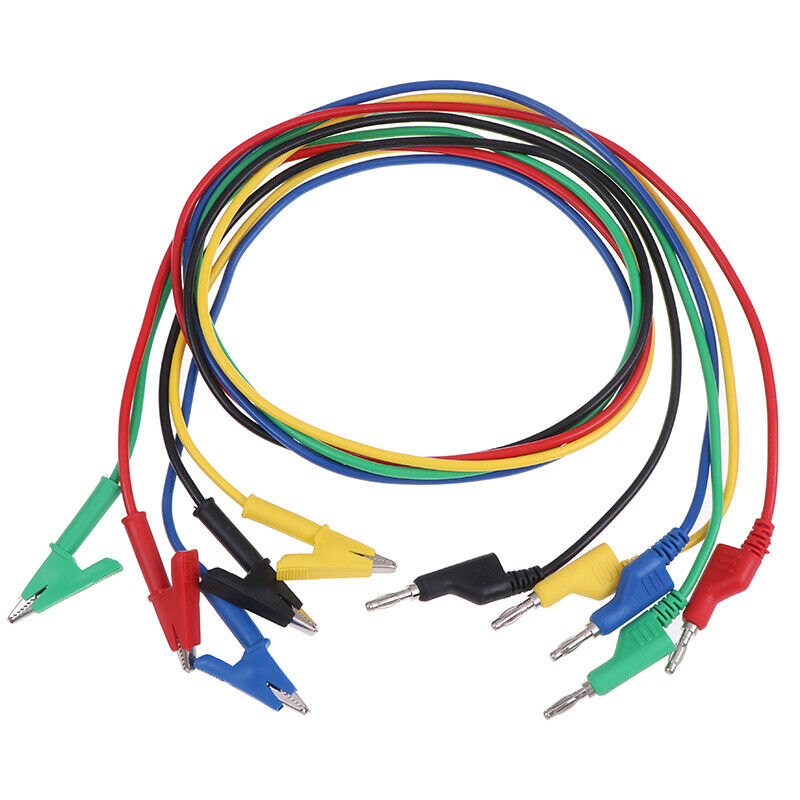 Stackable Banana Plug to Copper Alligator Clip Multimeter Test Leads Probe W Gw