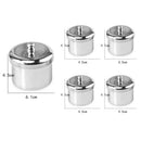 5pcs Manicure Tool Acrylic Powder Liquid Cup Storage Box Stainless Steel Durable