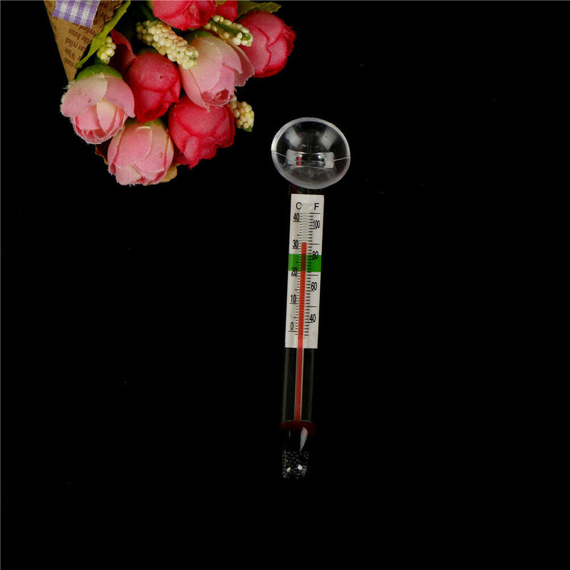 GlassTube Aquarium Fresh/Salt Fish Thermometer Temperature Submersible Suction Z