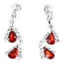Women's Jewelry Set Bridal Wedding Red Teardrop Pearls Crystal Rhinestone NeM5N8