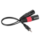 3pin 2 XLR Male to 3.5mm TRS Male Cable Audio Adapter Cable Metal Connector