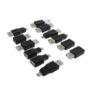 12pcs/Set OTG F/M Mini Adapters, USB Male to Female Micro USB Mini USB RJ45