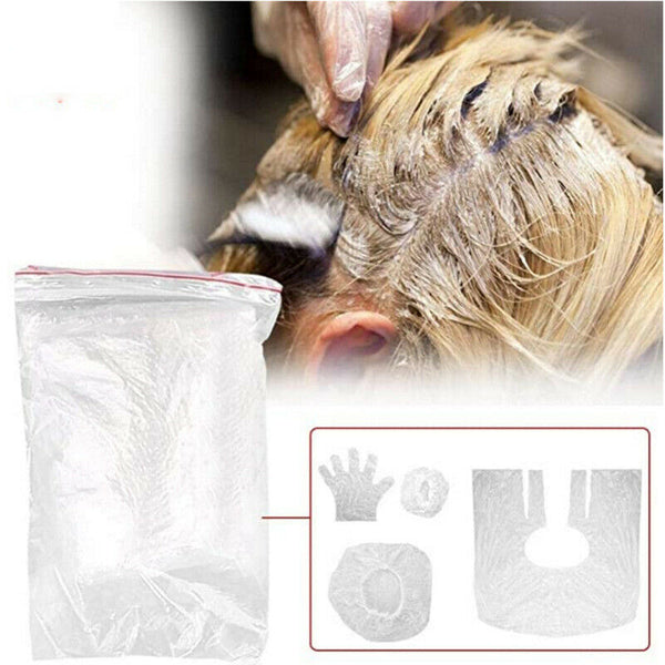 6Pcs Throwaway Ear Cover Elastic Caps Gloves Hair Cape Dye Styling Accessor Gw