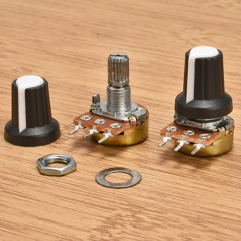 5Pcs 10K OHM Terminal Linear Taper Rotary Resistor Potentiometer & Knobs 15mm