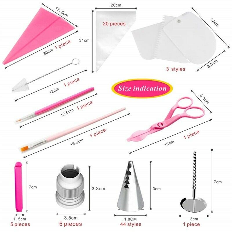 83Pcs Cake Decorating Tips Set With Box Diy Icing Piping Nozzles Set Kit Cu H2H5