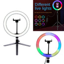 10" LED  Light with Remote Selfie Stick Tripod Stand Phone Clamp for Makeup