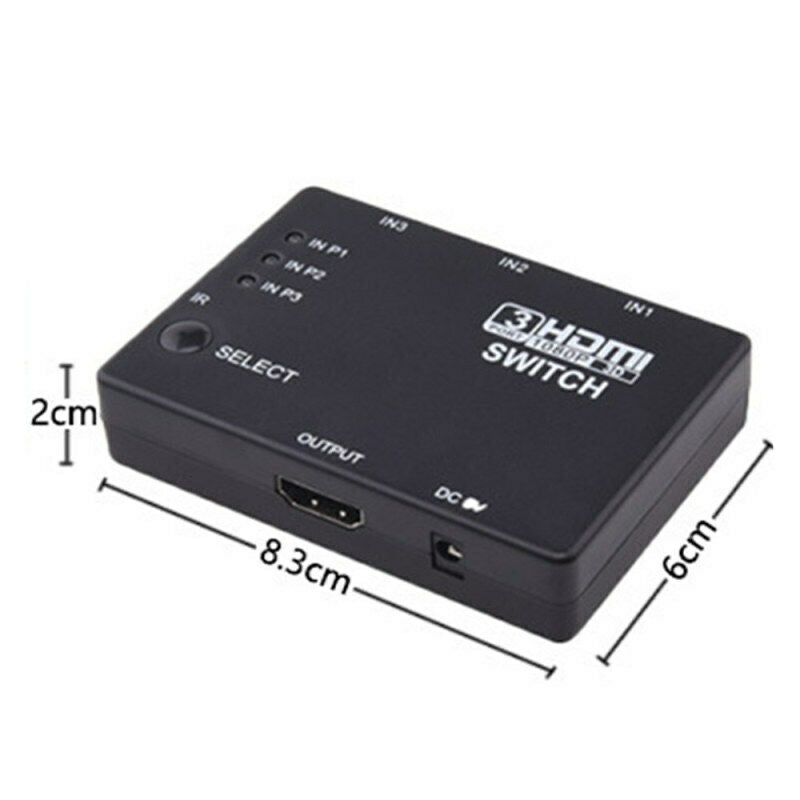 3 x 1 HDMI Switch 4k Splitter Switch Switcher Hub IR Remote 1080p For HD BCG