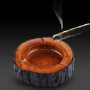 Round Natural Wood Ashtray Handmade Cigarette Cigar Tobacco Smoking Ash Tra