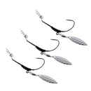 6Pcs Weighted Fishing Crank Barbed Lead Offset Lure Hooks with Spoon Sequins