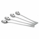 Set of 4 Stainless Steel Coffee Spoons Super Long Round Head D8M6