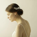 WomenGold Alloy Long Leaves Vine Hair Comb Wedding Bridal Hair Jewelry